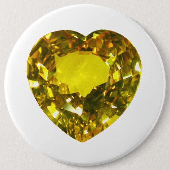Bóton Redondo 15.24cm Gemstone Amarelo do Coração (Frente)