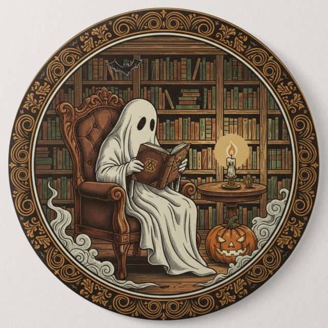 Bóton Redondo 15.24cm  Ghost In A Library (Frente)