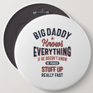 Bóton Redondo 15.24cm Grande Pai sabe tudo Padre Vovô
