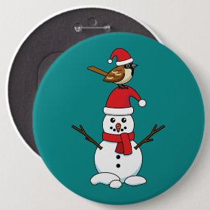 Bóton Redondo 15.24cm Grátis Sparrow em Snowman