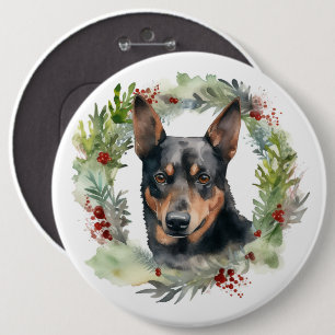 Bóton Redondo 15.24cm Grinalda de Natal do Kelpie Australiano Cãozinho F