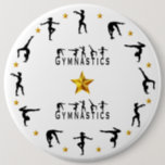 Bóton Redondo 15.24cm Gymnastics, Female, Gold Stars<br><div class="desc">Gymnastics,  Female,  Gold Stars</div>