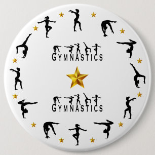 Bóton Redondo 15.24cm Gymnastics, Female, Gold Stars