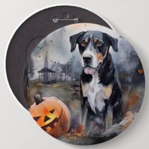 Bóton Redondo 15.24cm Halloween Grande Suíço Com Pumpkins Assustado