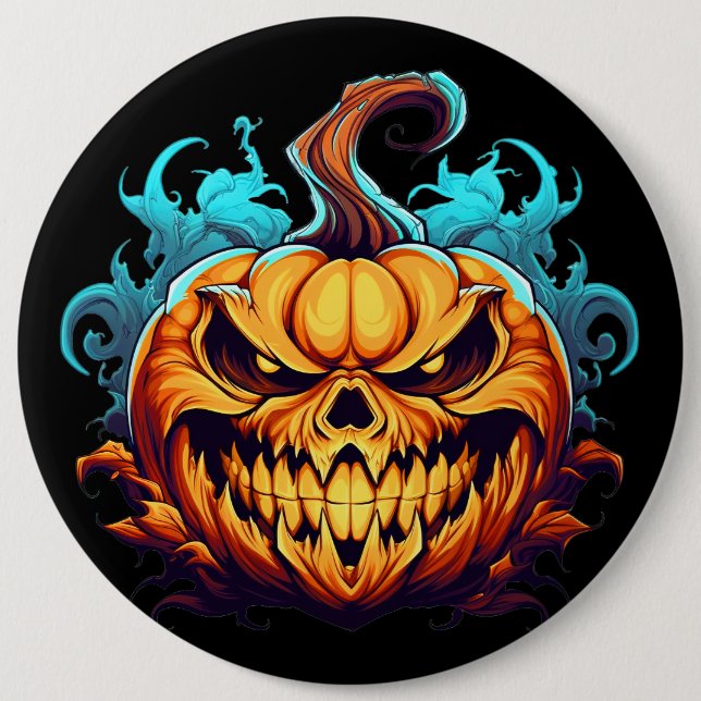 Bóton Redondo 15.24cm Halloween Jack O’ Lanterna (Frente)