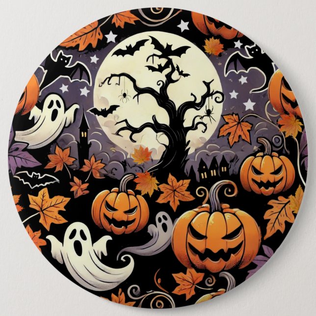 Bóton Redondo 15.24cm Halloween/outono/outono (Frente)