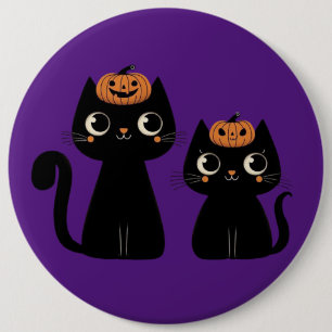 Bóton Redondo 15.24cm Halloween/outono/Outono/Abóbora/gato
