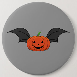 Bóton Redondo 15.24cm Halloween Pumpkin Bat