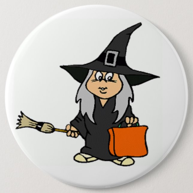 BÓTON REDONDO 15.24CM HALLOWEEN WITCH (Frente)