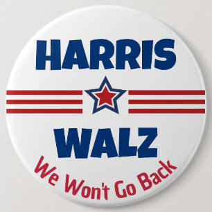 Bóton Redondo 15.24cm Harris Walz Campaign Magnet