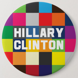 Bóton Redondo 15.24cm Hillary Clinton colorida 2016 botões