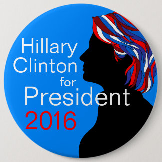 Bóton Redondo 15.24cm Hillary Clinton para o presidente 2016 grande