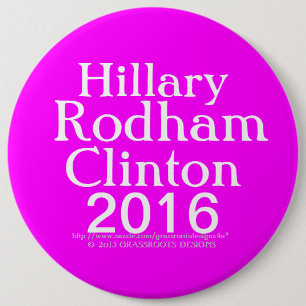 Bóton Redondo 15.24cm Hillary Rodham Clinton 2016