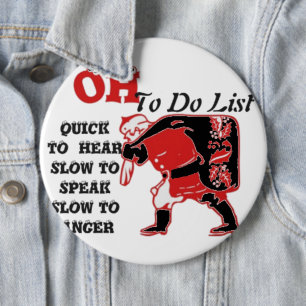 Bóton Redondo 15.24cm Ho Ho Ho! Papais noeis Especiais Para Fazer Lista 