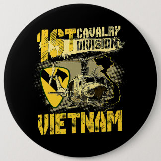 Bóton Redondo 15.24cm Huey Helicopter 1rua Divisão de Cavalaria Vietnam 