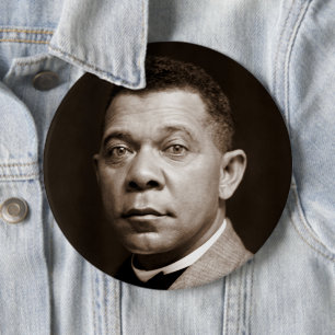 Bóton Redondo 15.24cm Ícone da História Negra: Booker T Washington, Retr