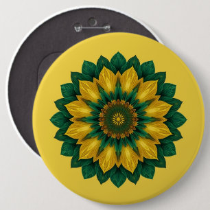 Bóton Redondo 15.24cm Imperial Solar Flower Mandala Luxury Keychain 
