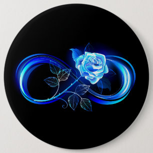 Bóton Redondo 15.24cm Infinito brilhante com rosa azul