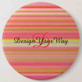 Bóton Redondo 15.24cm Inicial de stripes de abstrato moderno