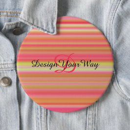 Bóton Redondo 15.24cm Inicial de stripes de abstrato moderno