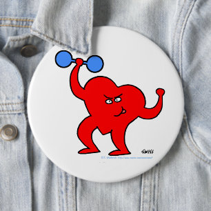 Bóton Redondo 15.24cm Instrutor de Malhação Cardíaca de Caricatura Trein