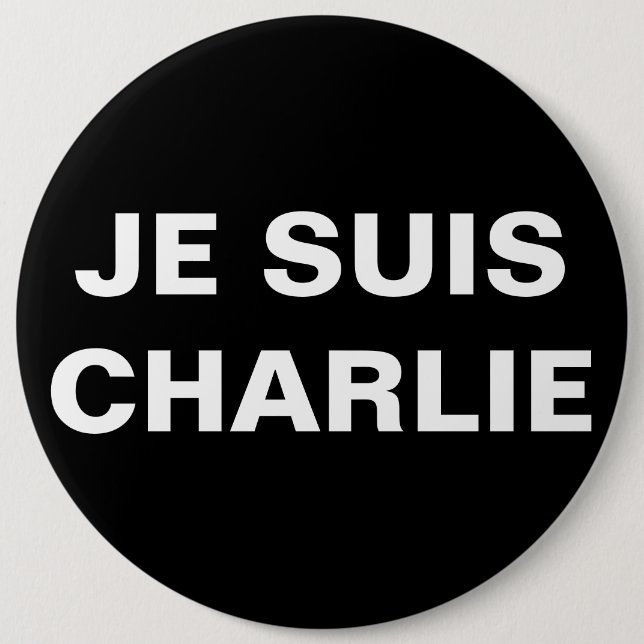 BÓTON REDONDO 15.24CM JE SUIS CHARLIE - SOU CHARLIE (Frente)