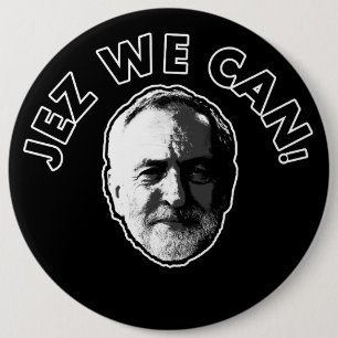 Bóton Redondo 15.24cm Jeremy Corbyn "Jez nós podemos" enegrecer o crach