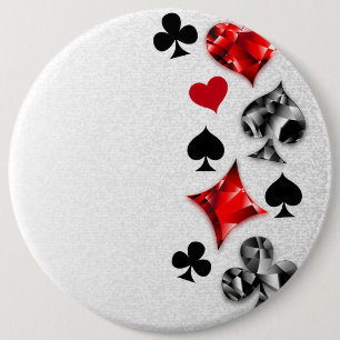 Bóton Redondo 15.24cm Jogador de Pôquer Apostador Naipe de Cartas Las Ve