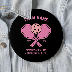 Bóton Redondo 15.24cm Jogador e Equipe do Pickleball Personalizado Rosa