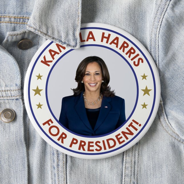 BÓTON REDONDO 15.24CM KAMALA HARRIS PARA O PRESIDENTE! (In Situ)