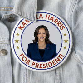 BÓTON REDONDO 15.24CM KAMALA HARRIS PARA O PRESIDENTE!
