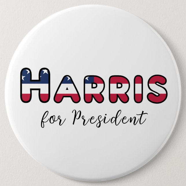 Bóton Redondo 15.24cm Kamala Harris para Presidente (Frente)