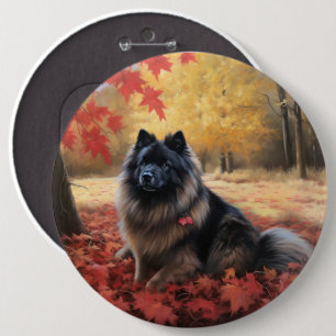 Bóton Redondo 15.24cm Keeshond em Autumn Leaves Cai Inspire