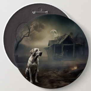 Bóton Redondo 15.24cm Labrador Halloween Assustador