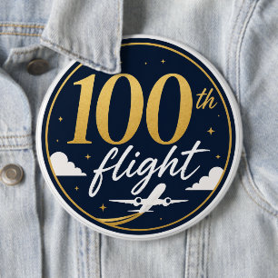Bóton Redondo 15.24cm lembrança de viagem de avião de ouro do 100º voo