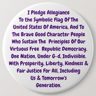 Bóton Redondo 15.24cm Lembrete Do Botão Para Viver Nossos Valores Sagrad