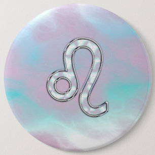Bóton Redondo 15.24cm Leo Zodiac - Sinal de Pastels Nacre Style Impress