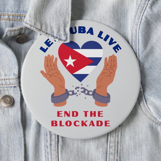 Bóton Redondo 15.24cm Let Cuba Live Button (In Situ)