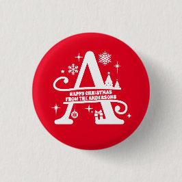 Bóton Redondo 15.24cm Letra A Monograma Inicial Nome da Família Saudação