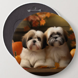 Bóton Redondo 15.24cm Lhasa Apso Puppy Autumn Delight Pumpkin