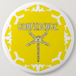 Bóton Redondo 15.24cm Libélula do Chakra do Plexo Solar Amarelo com Fund