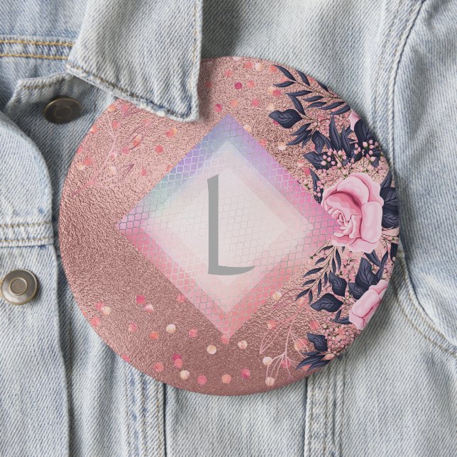 Bóton Redondo 15.24cm Lilibet Monographic Rosegold Floral ajustado para  (In Situ)