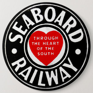 Bóton Redondo 15.24cm Linha de ar logotipo Railway da costa do coração