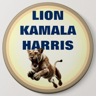 Bóton Redondo 15.24cm Lion Kamala Harris Button