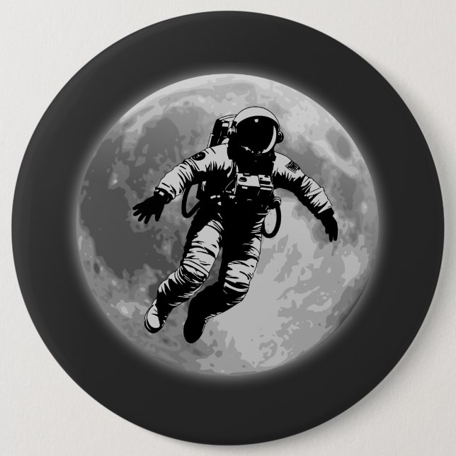 Bóton Redondo 15.24cm Lua Cheia e Astronauta (Frente)