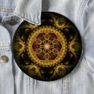 Bóton Redondo 15.24cm Mandala da fada fractal mística mágica
