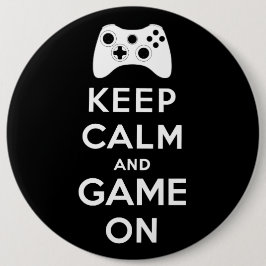 Bóton Redondo 15.24cm Mantenha a calma e o jogo sobre