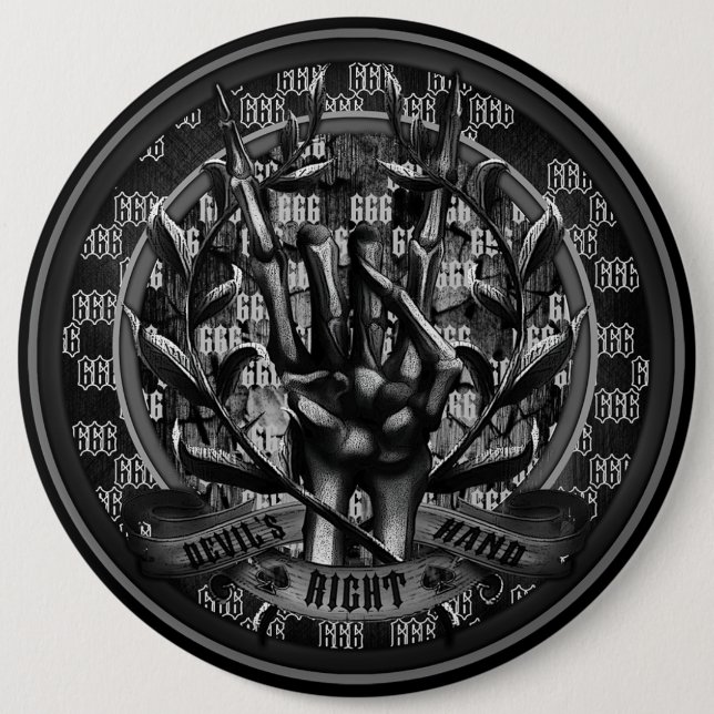 Bóton Redondo 15.24cm Mão direita do diabo (Frente)