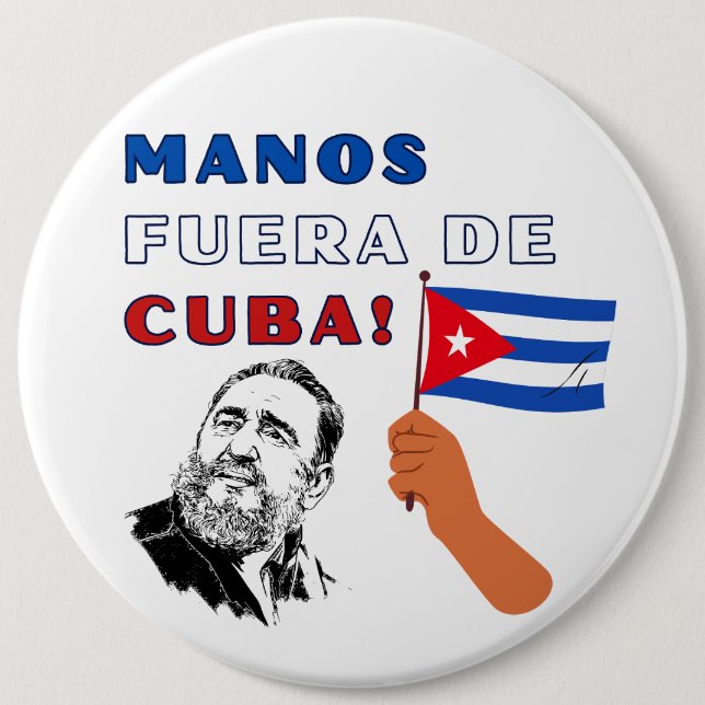 Bóton Redondo 15.24cm Mãos Fora de Cuba (Frente)