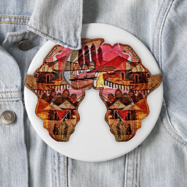 Bóton Redondo 15.24cm Mapa Africano: Celebrar a Estação com a Cultura (In Situ)